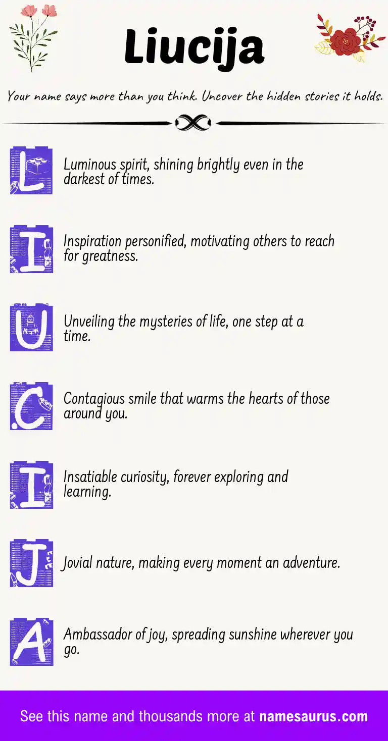 Acrostic poem about Liucija.