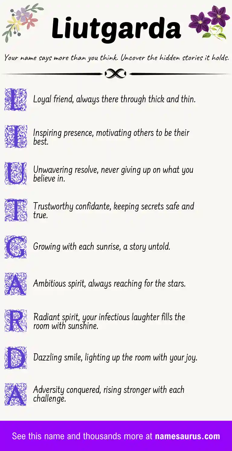 Acrostic poem about Liutgarda.