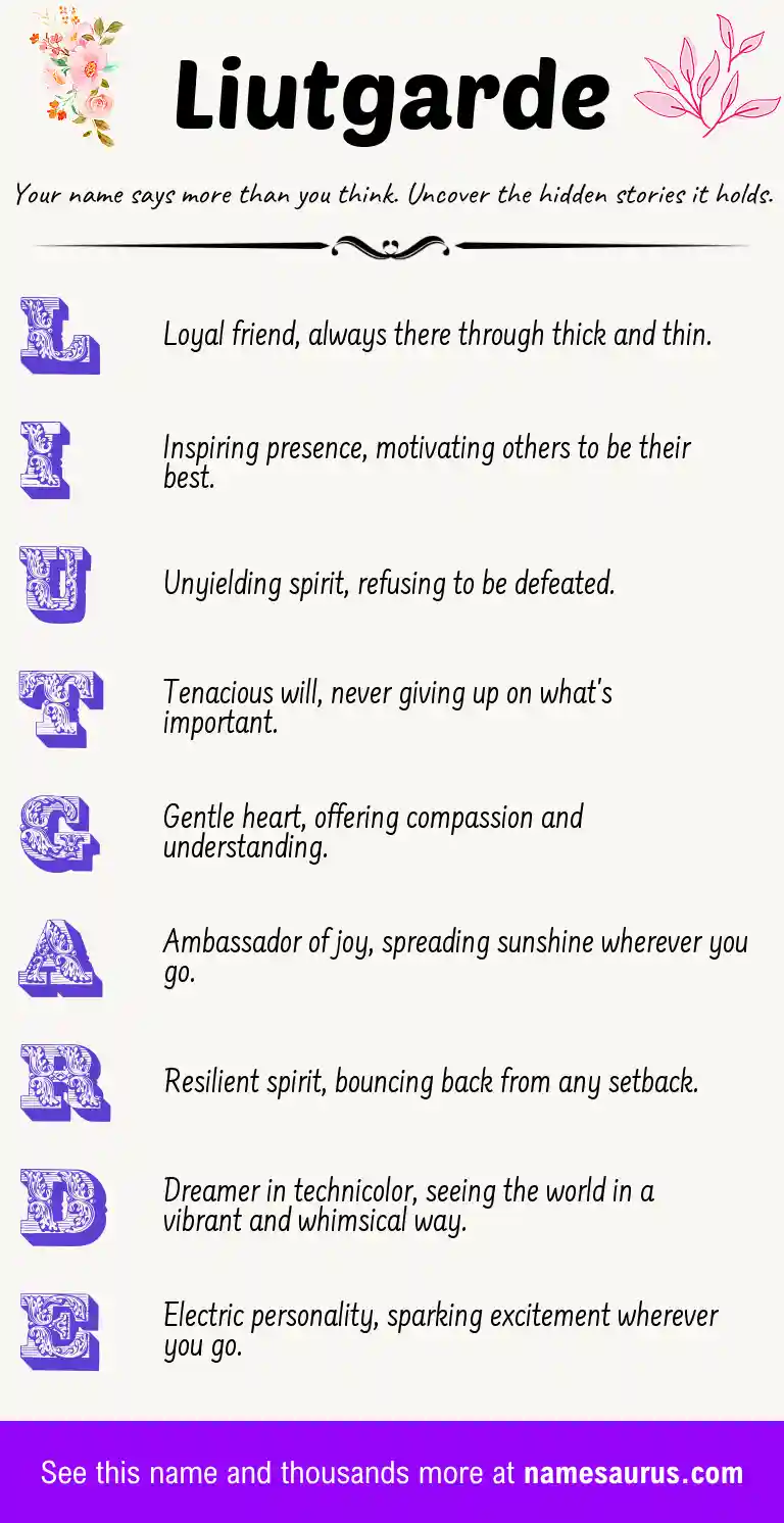 Acrostic poem about Liutgarde.
