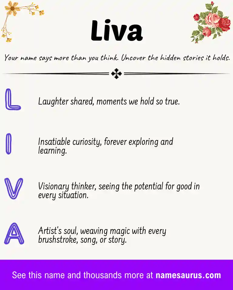 Acrostic poem about Liva.