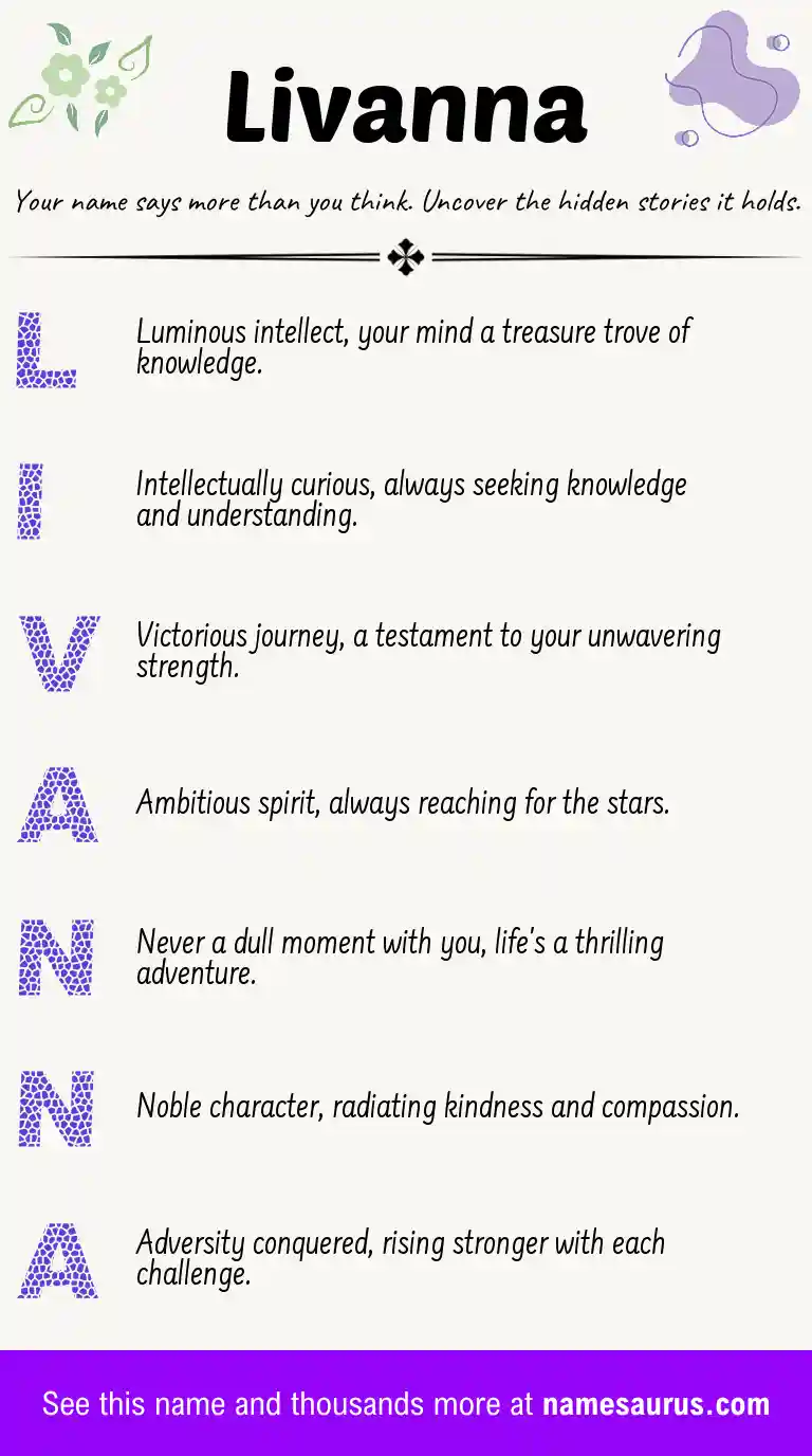 Acrostic poem about Livanna.