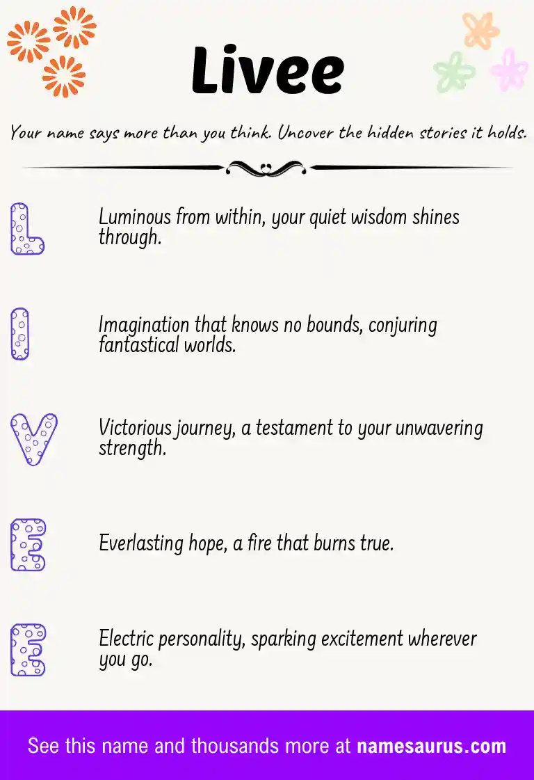 Acrostic poem about Livee.