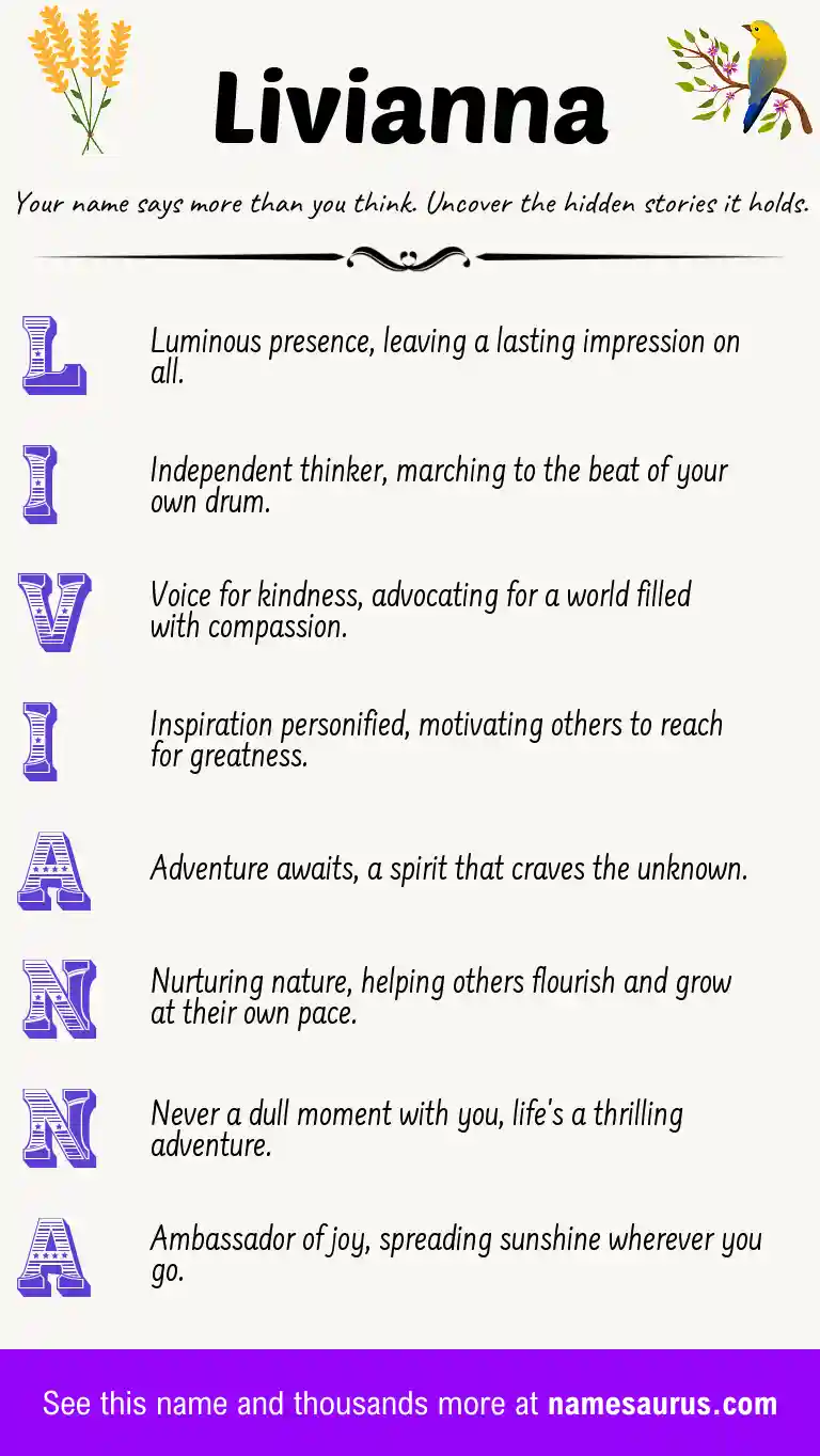 Acrostic poem about Livianna.