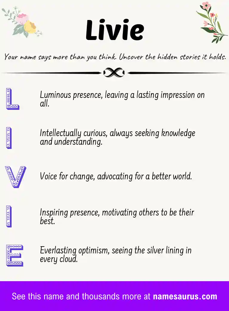 Acrostic poem about Livie.