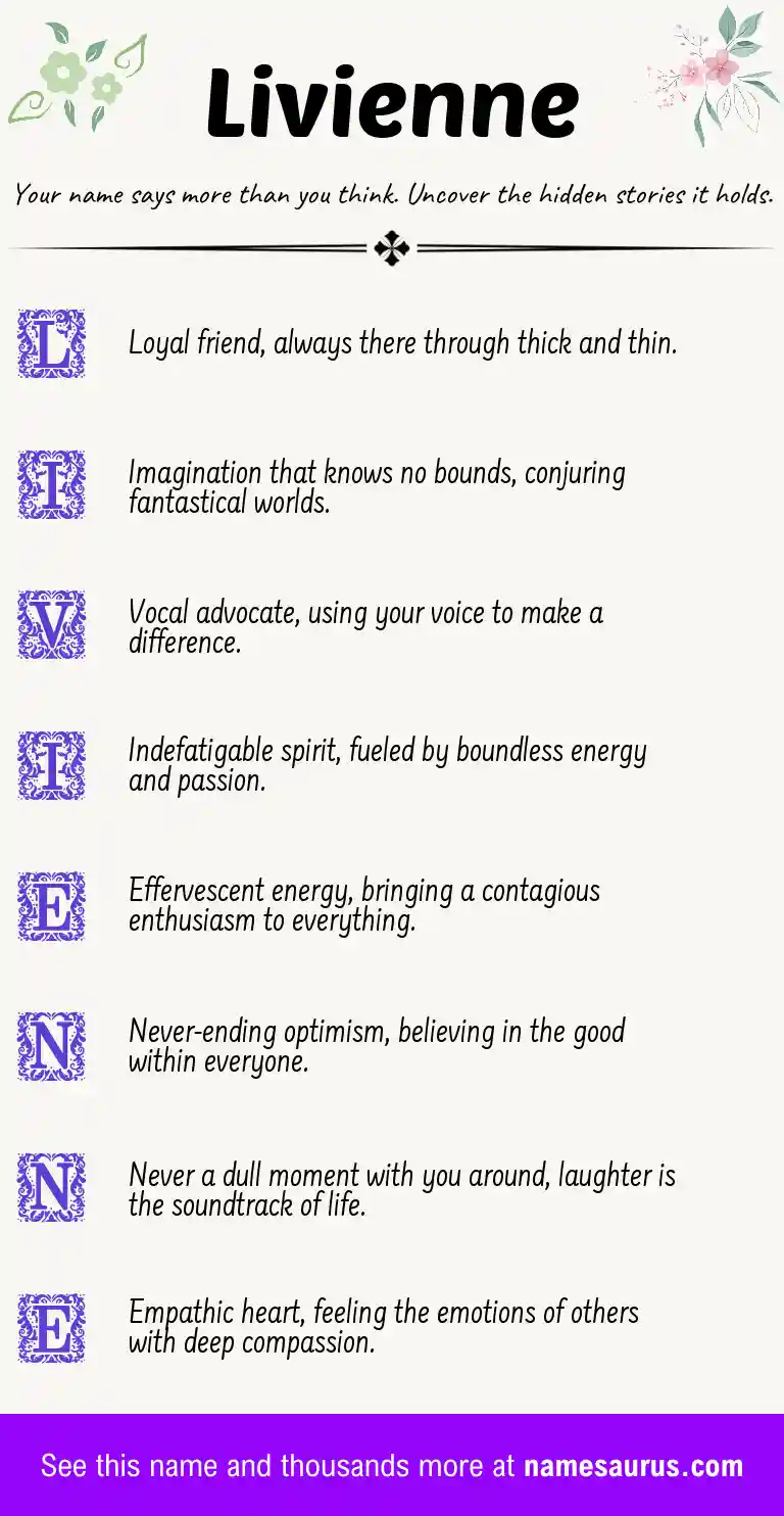 Acrostic poem about Livienne.