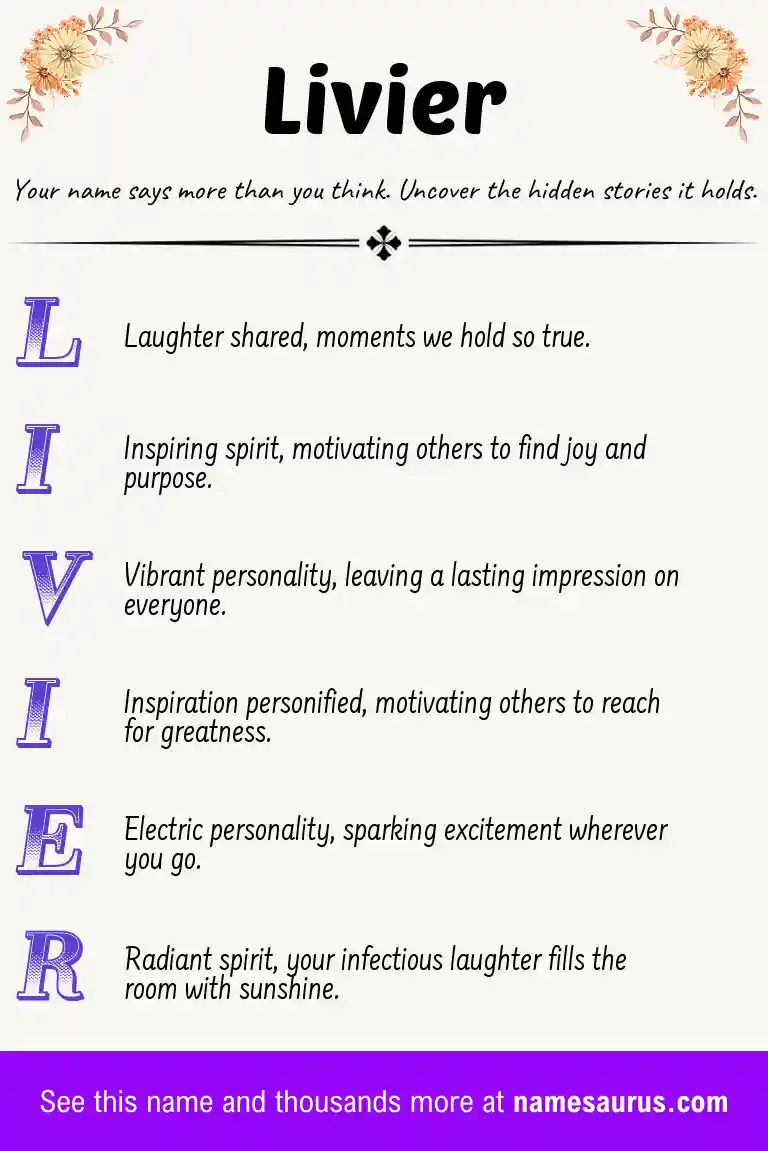 Acrostic poem about Livier.