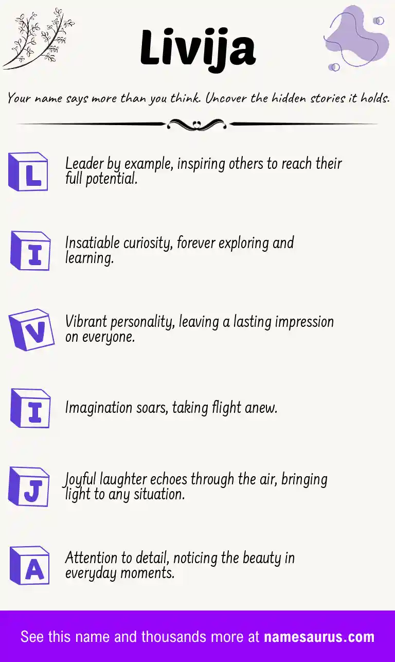 Acrostic poem about Livija.