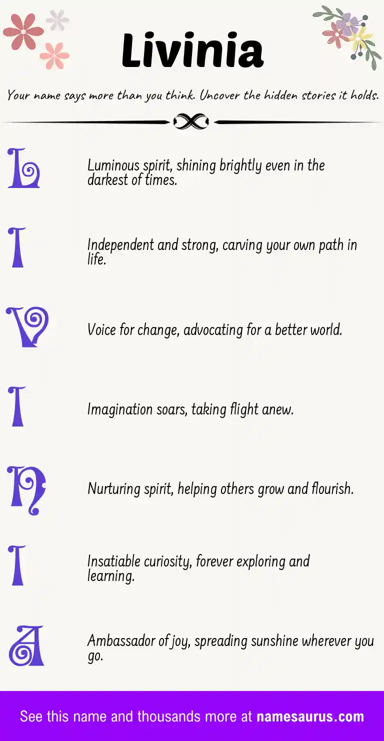 Acrostic poem about Livinia.