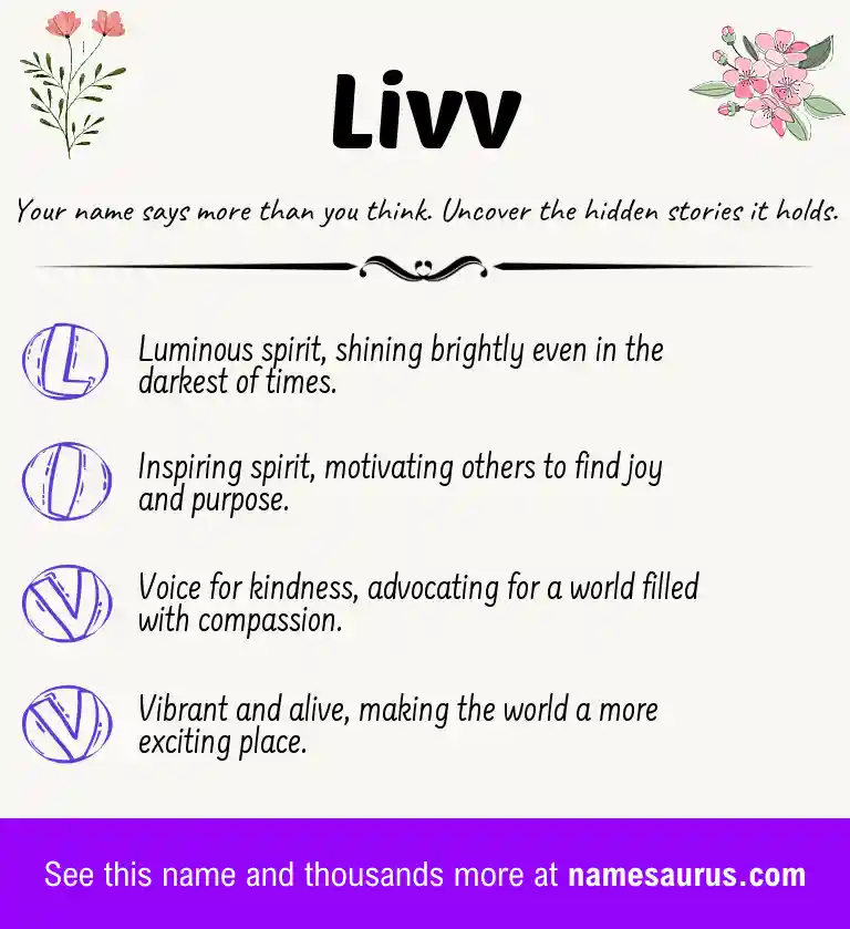 Acrostic poem about Livv.