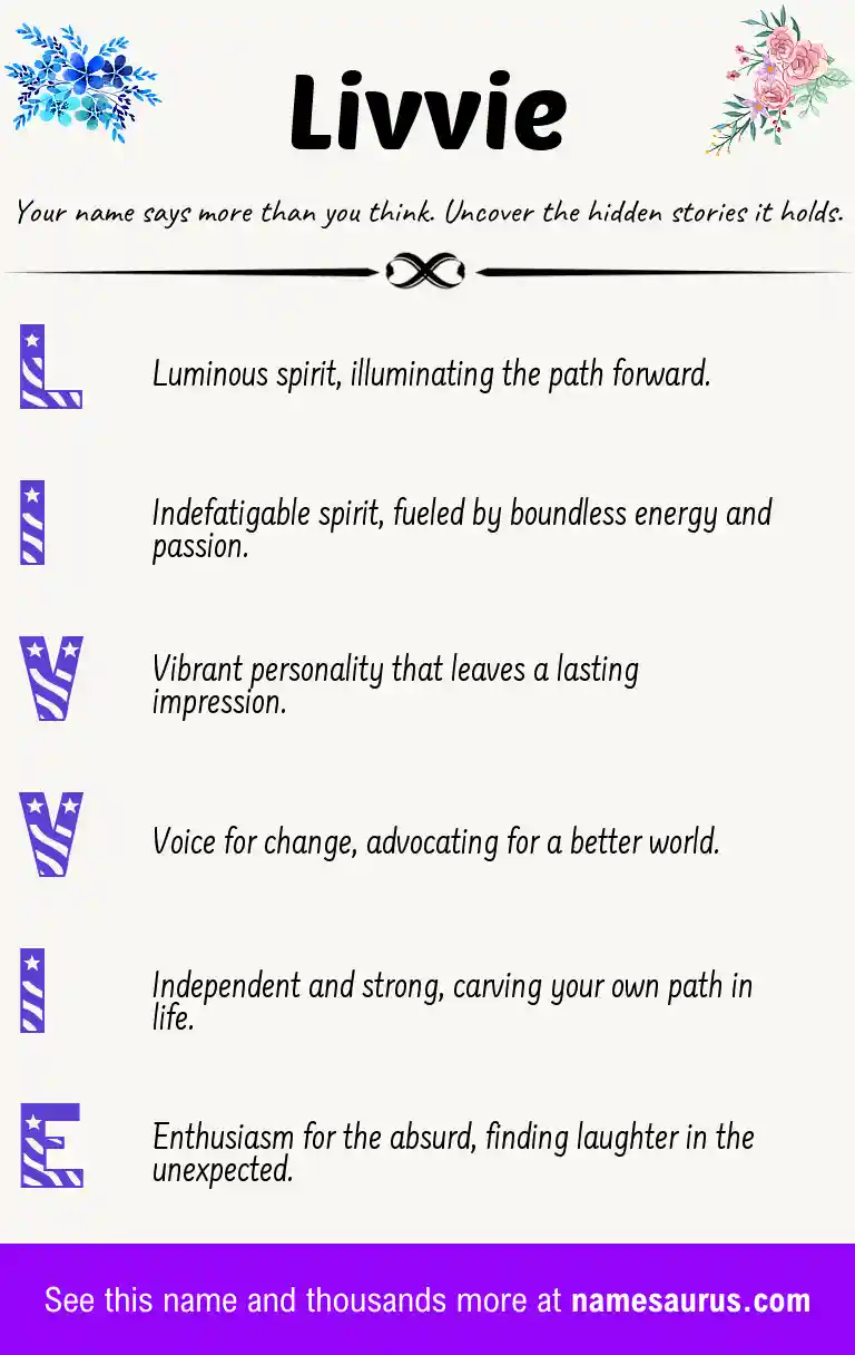 Acrostic poem about Livvie.