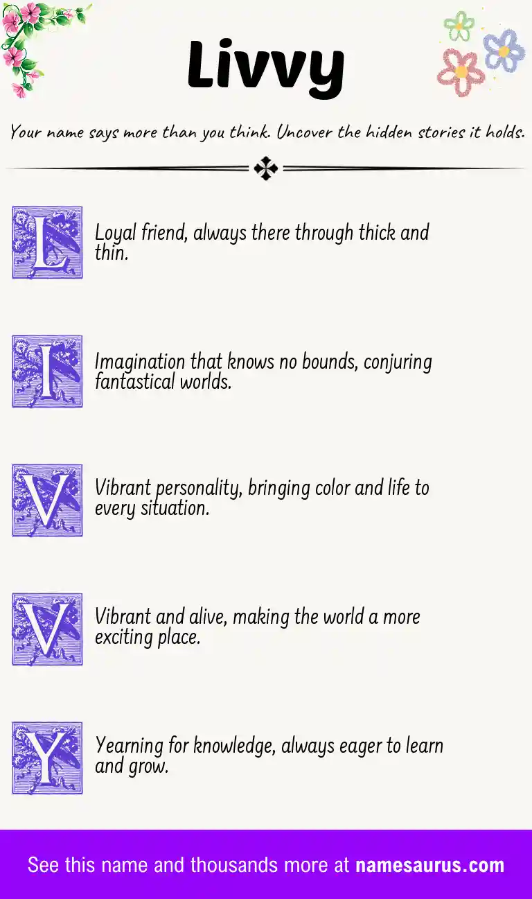 Acrostic poem about Livvy.