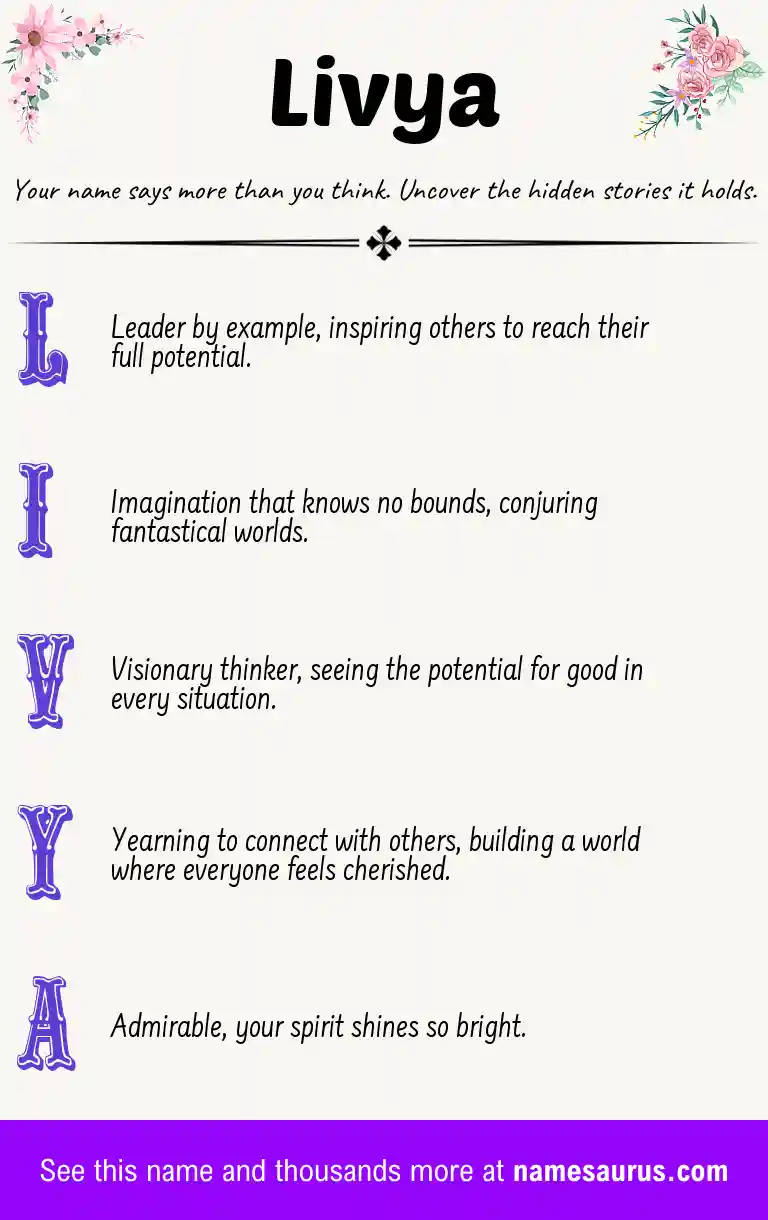 Acrostic poem about Livya.