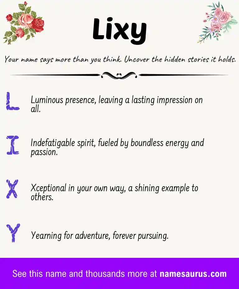 Acrostic poem about Lixy.