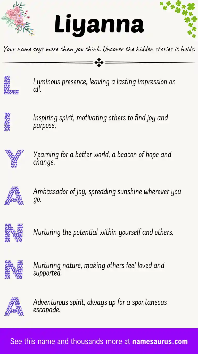 Acrostic poem about Liyanna.