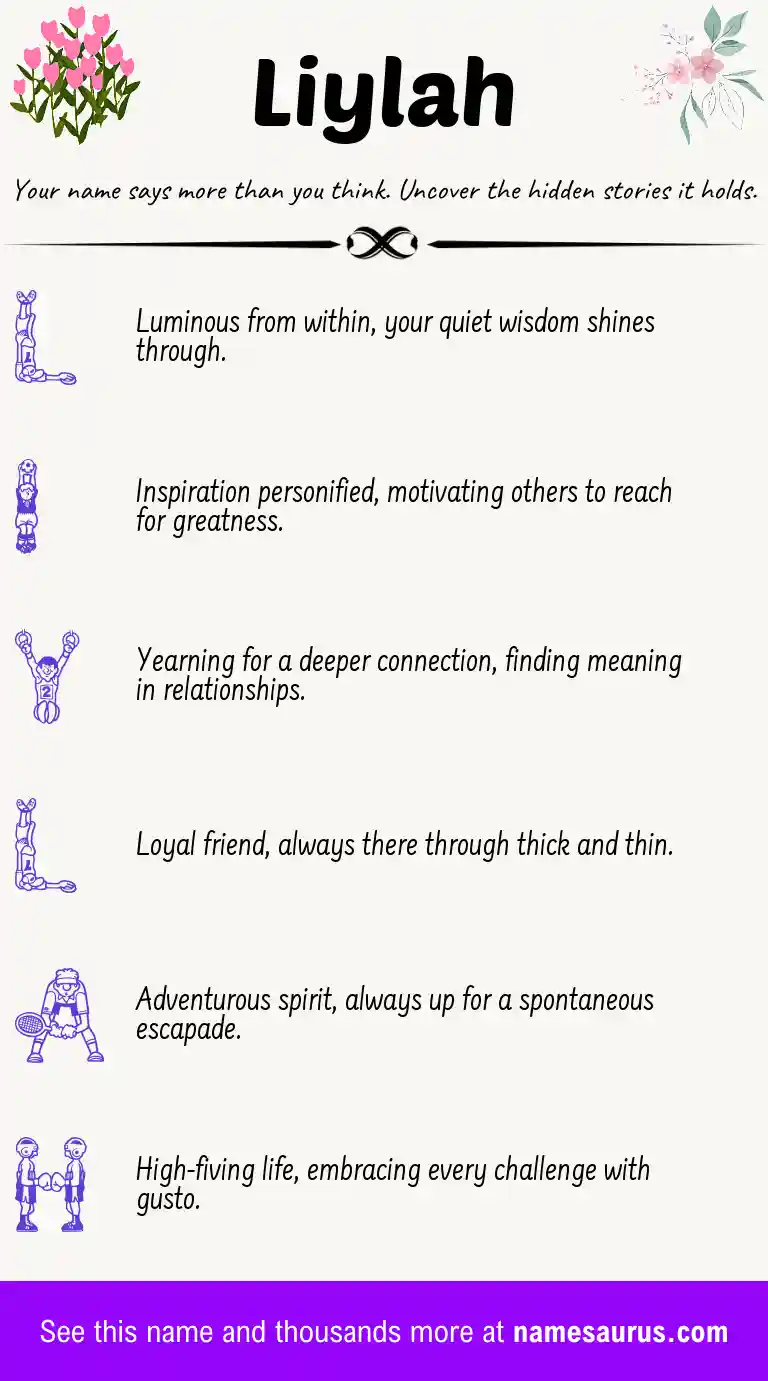 Acrostic poem about Liylah.