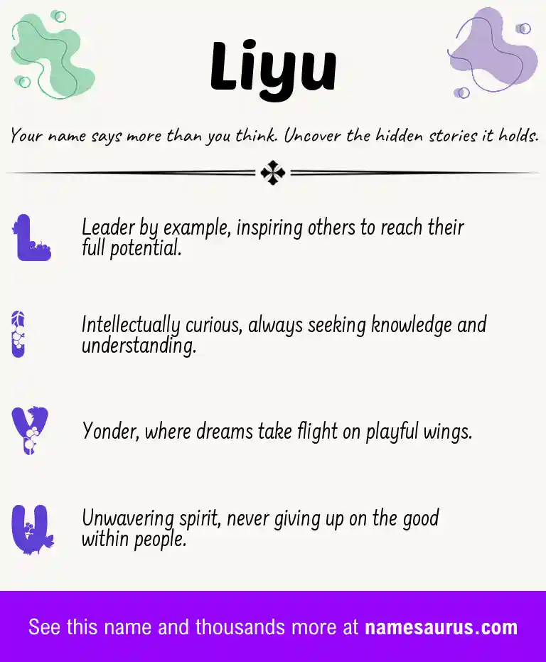 Acrostic poem about Liyu.
