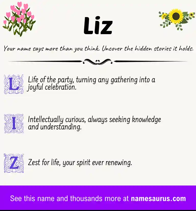Acrostic poem about Liz.