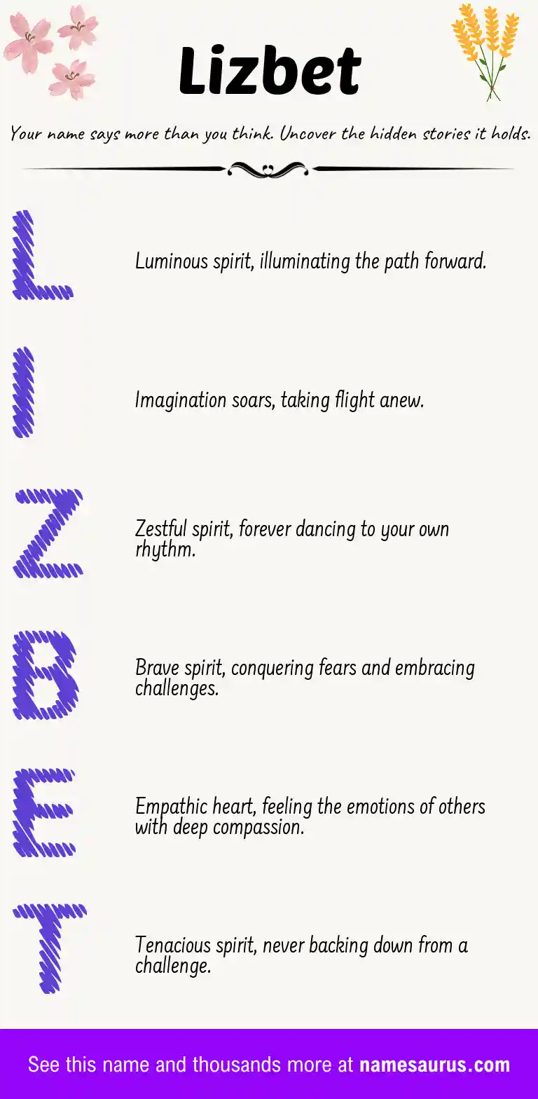 Acrostic poem about Lizbet.
