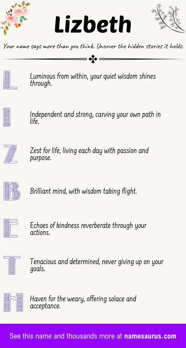 Acrostic poem about Lizbeth.