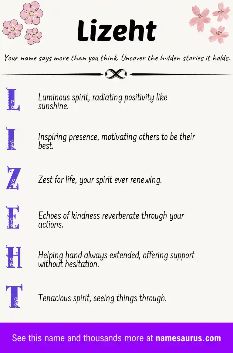 Acrostic poem about Lizeht.