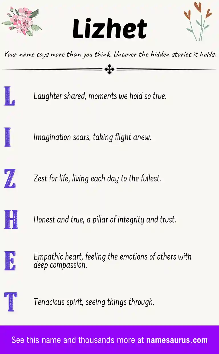 Acrostic poem about Lizhet.