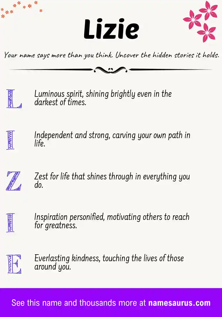Acrostic poem about Lizie.