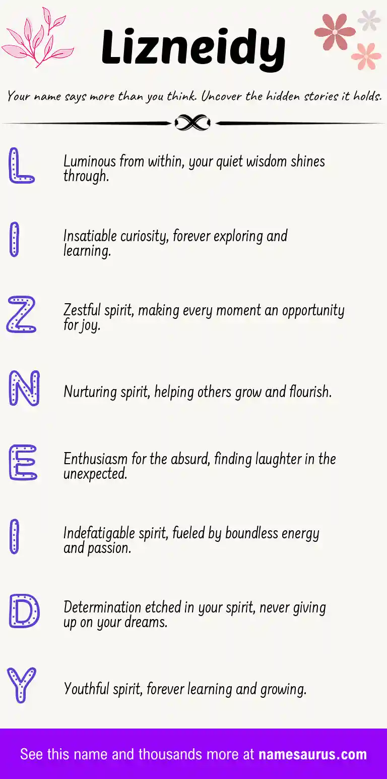 Acrostic poem about Lizneidy.