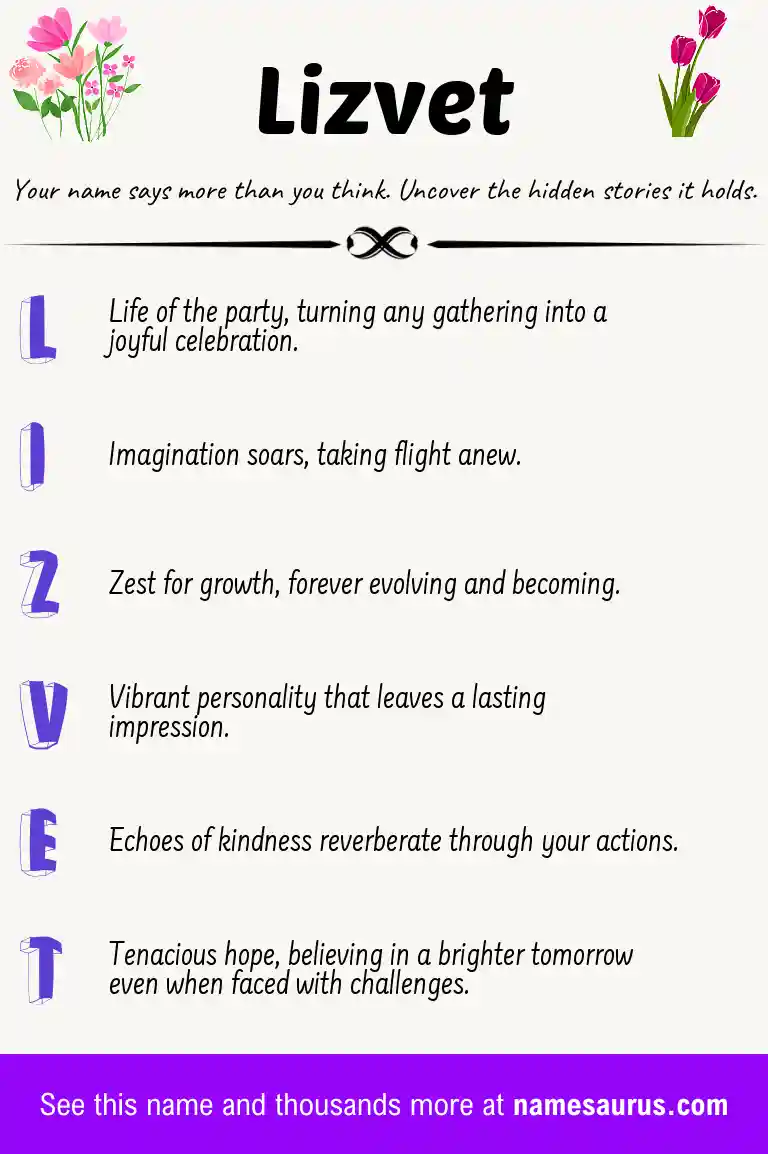 Acrostic poem about Lizvet.