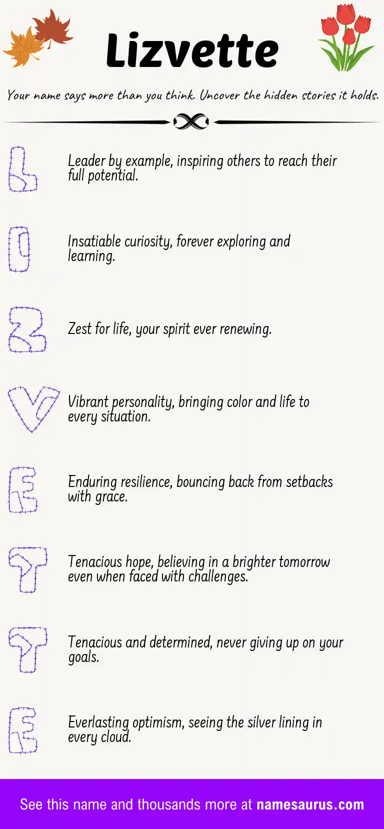 Acrostic poem about Lizvette.