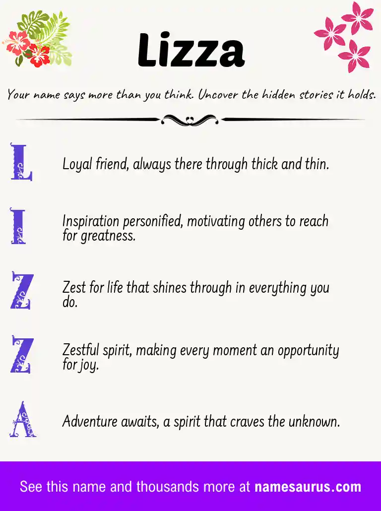Acrostic poem about Lizza.