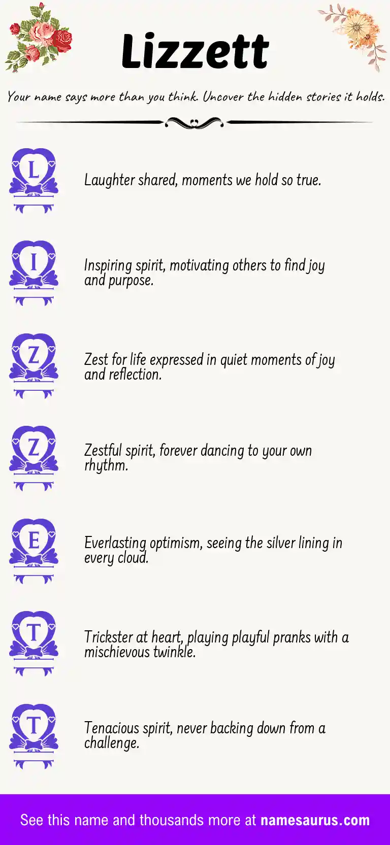 Acrostic poem about Lizzett.