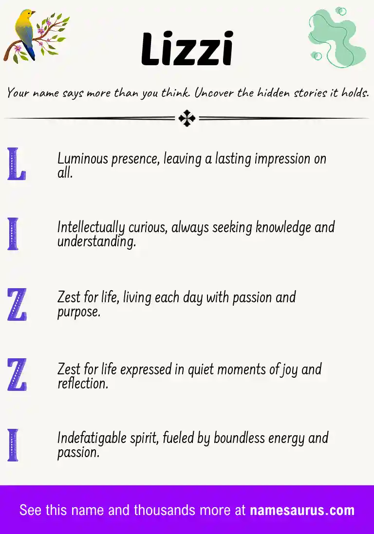 Acrostic poem about Lizzi.