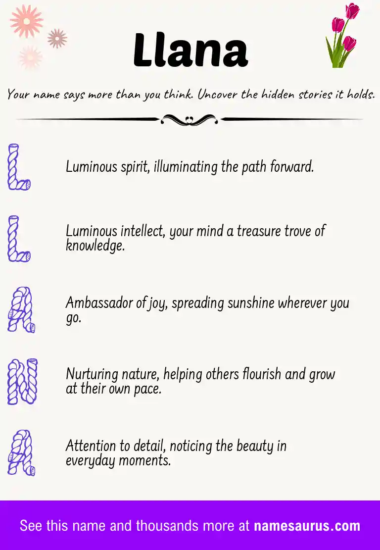 Acrostic poem about Llana.