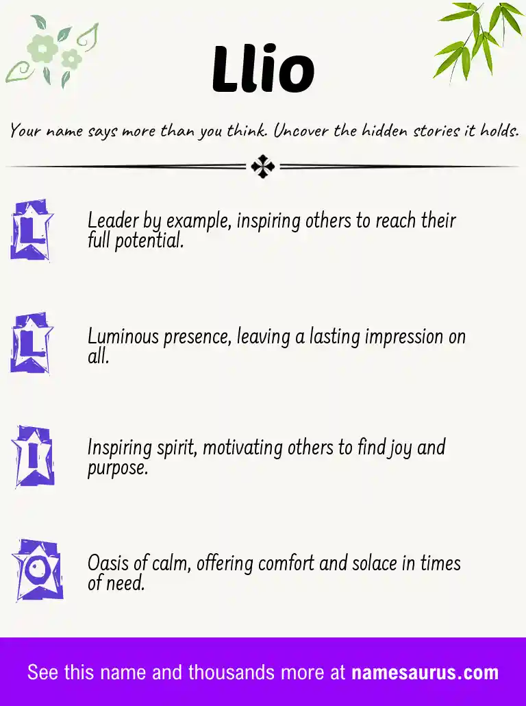 Acrostic poem about Llio.