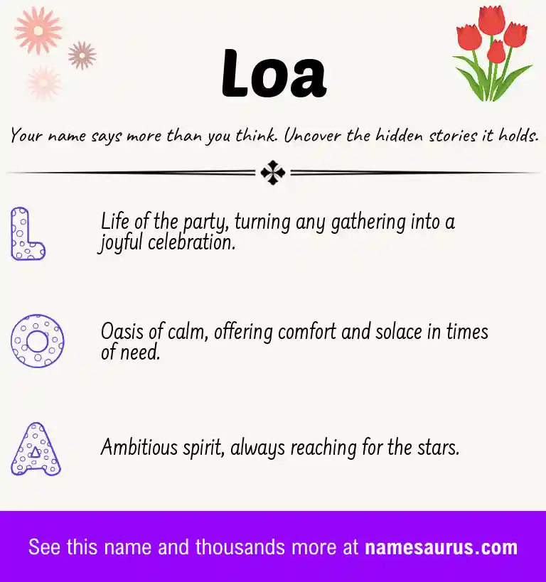 Acrostic poem about Loa.