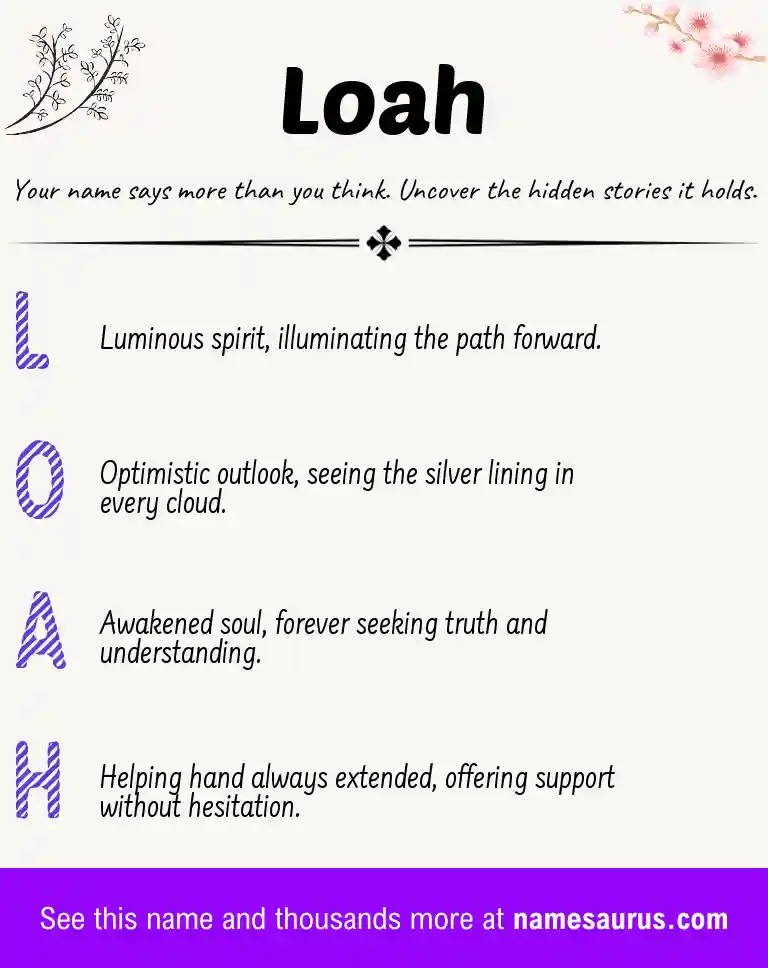 Acrostic poem about Loah.