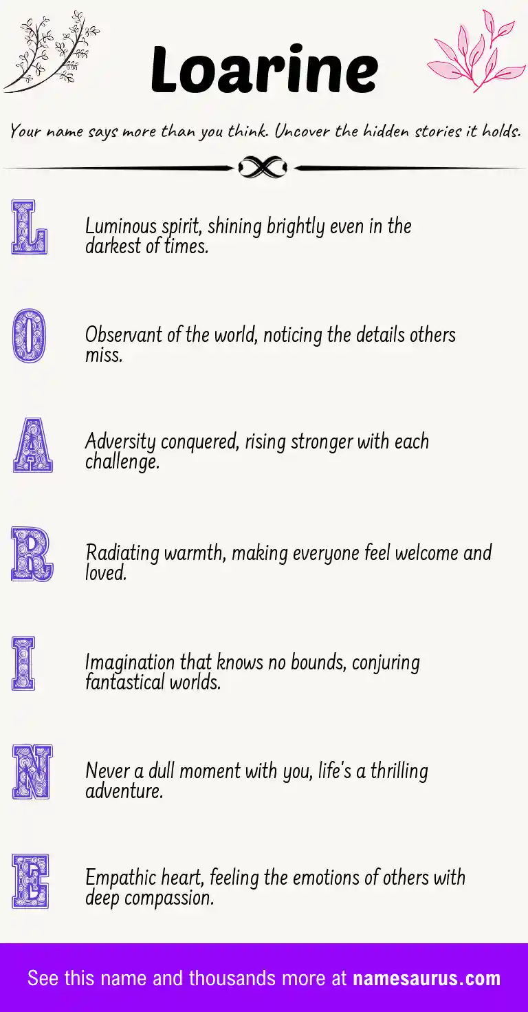 Acrostic poem about Loarine.