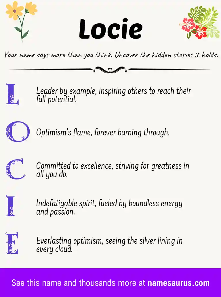 Acrostic poem about Locie.