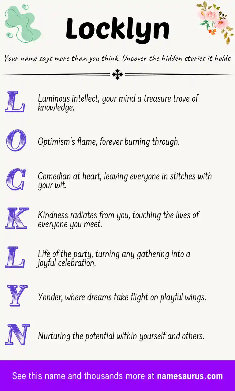 Acrostic poem about Locklyn.