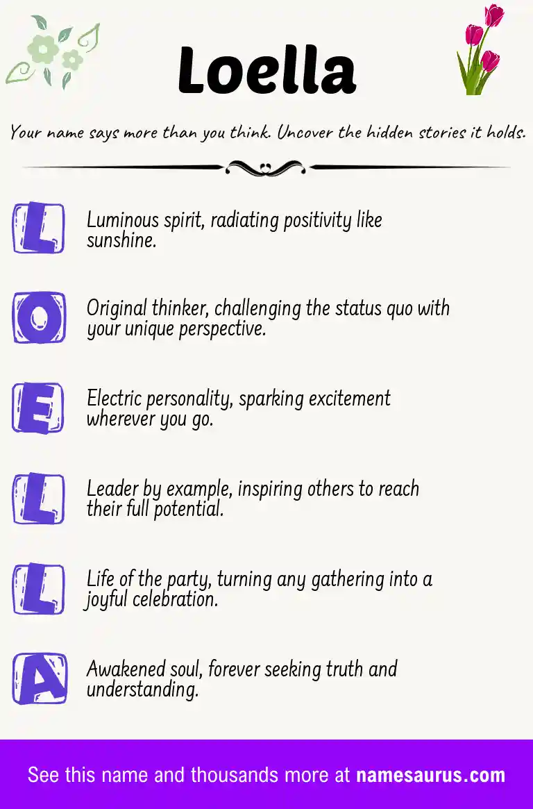 Acrostic poem about Loella.