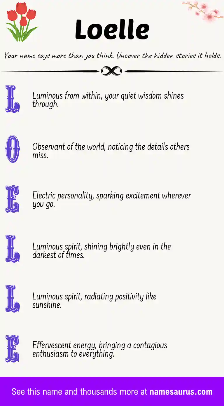 Acrostic poem about Loelle.