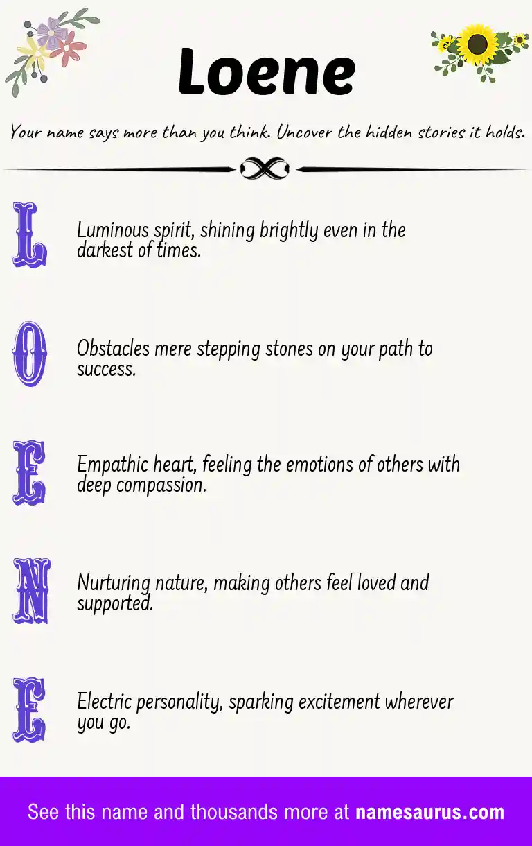 Acrostic poem about Loene.