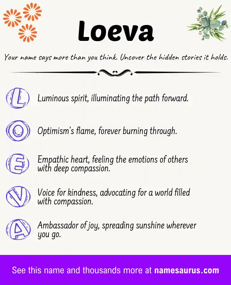 Acrostic poem about Loeva.
