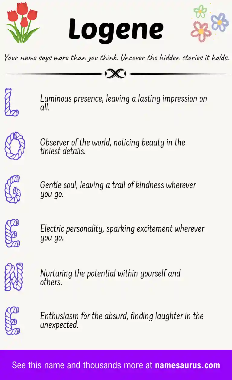 Acrostic poem about Logene.