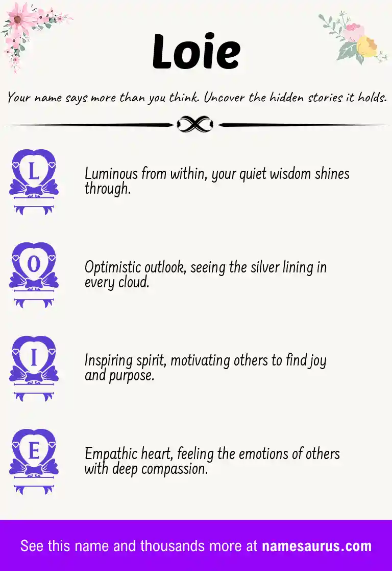 Acrostic poem about Loie.