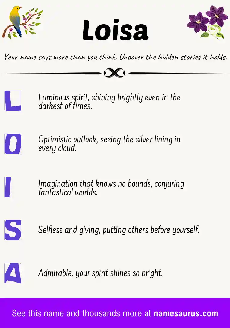 Acrostic poem about Loisa.