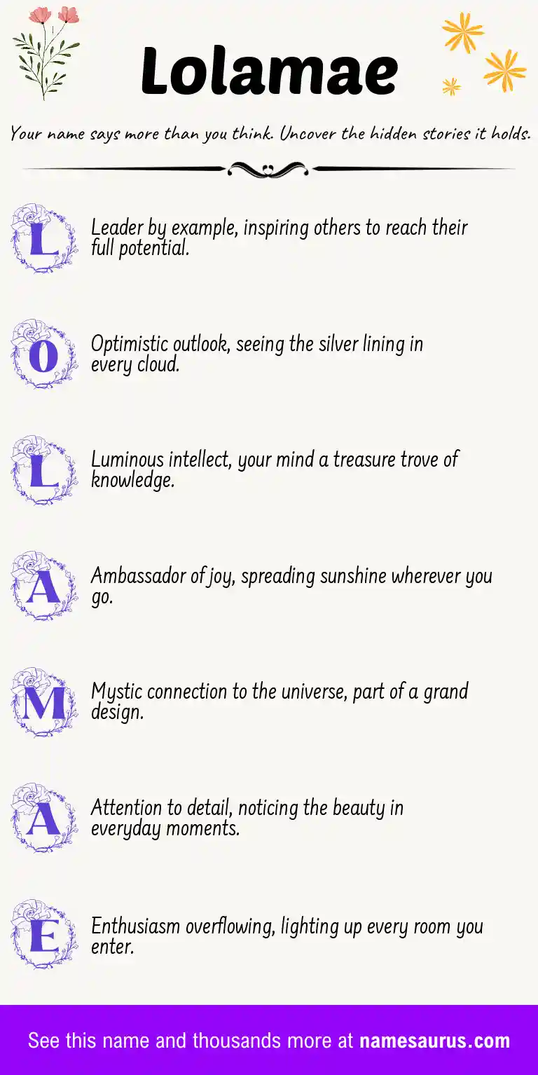Acrostic poem about Lolamae.
