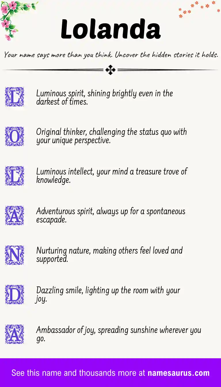 Acrostic poem about Lolanda.