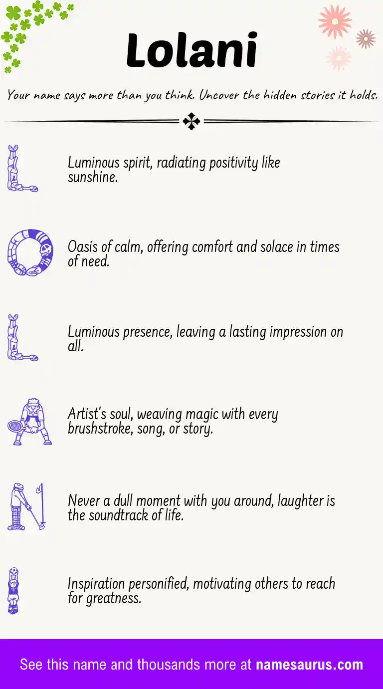 Acrostic poem about Lolani.