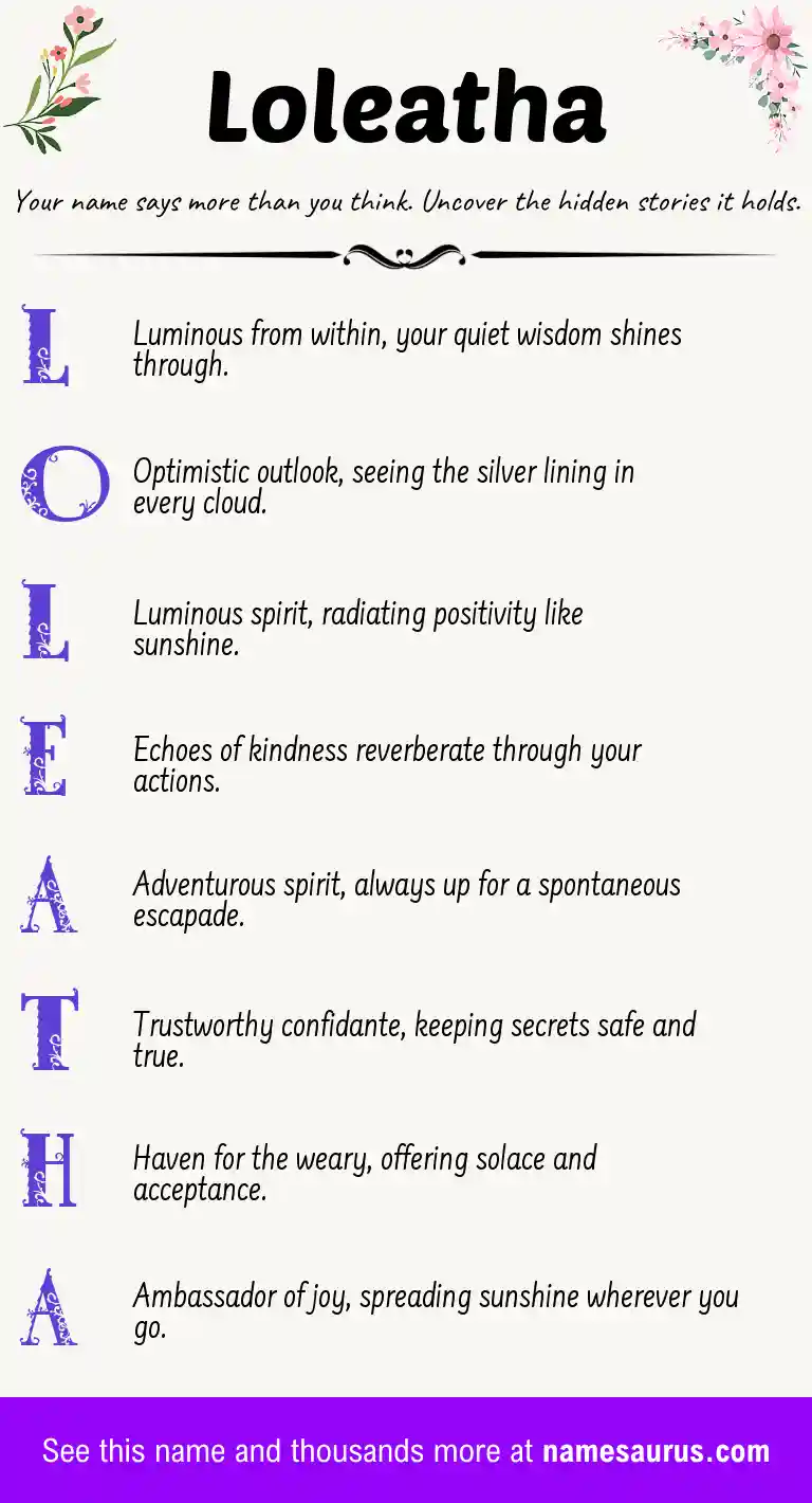 Acrostic poem about Loleatha.